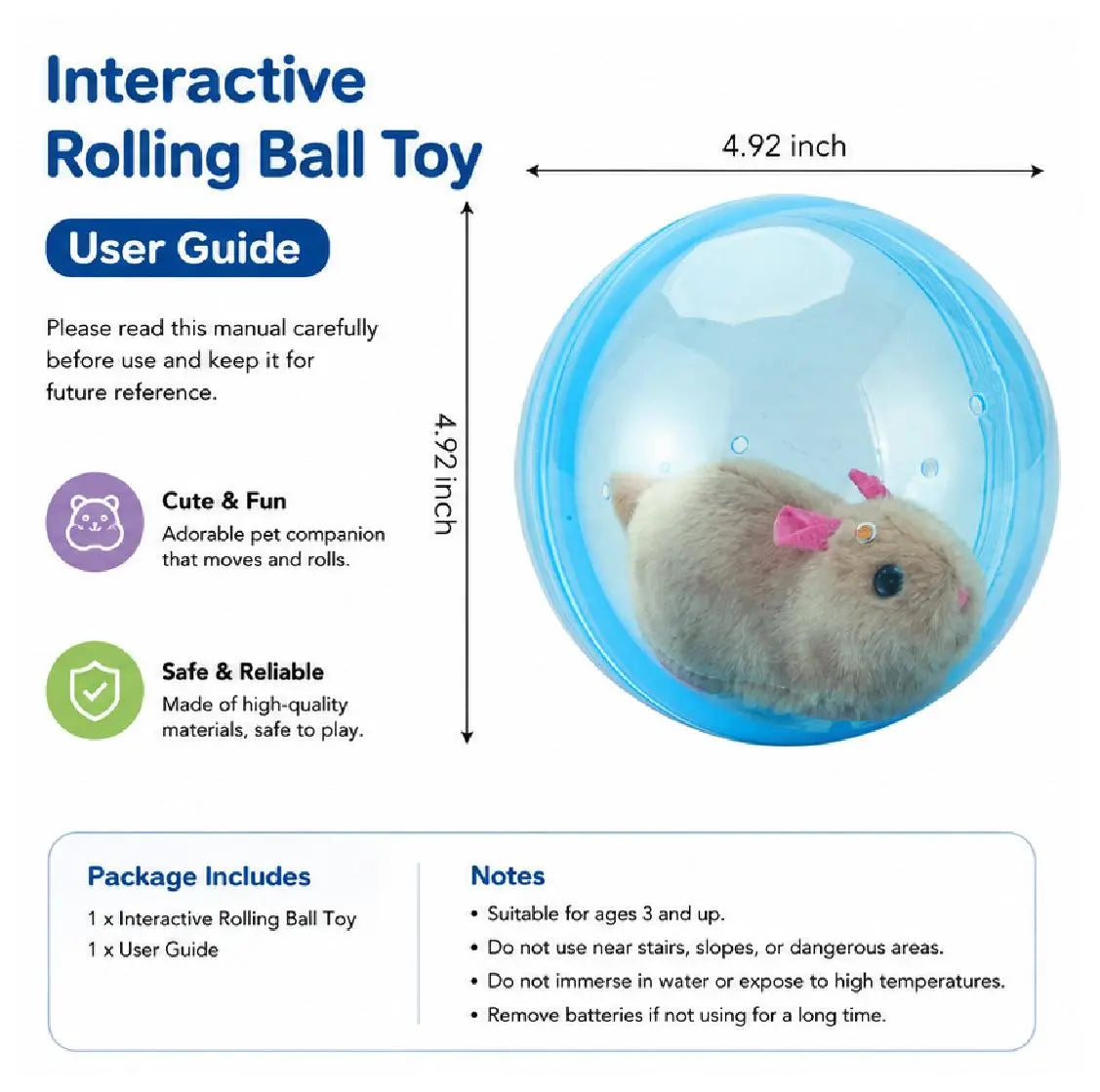 Smart Cat Toy: USB Rechargeable Auto-Rolling Ball with Hands-Free Play for Indoor Cats